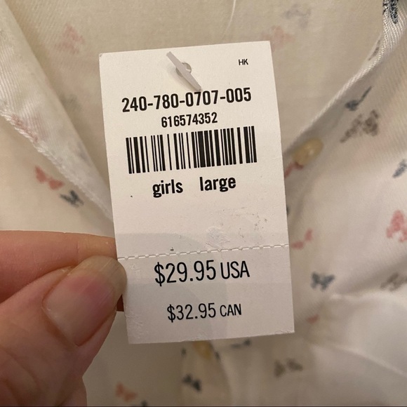 NWT~ABERCROMBIE Kids Butterfly Print Sheer Back Top Size L/14 - Picture 9 of 11